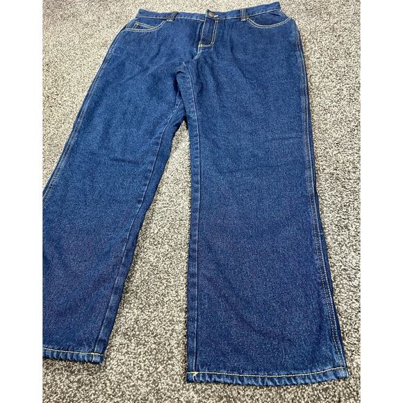 New Red Head Jeans Men's 38 x 32 Blue Denim Red Fleece Lined Straight Leg NWT - Picture 3 of 14